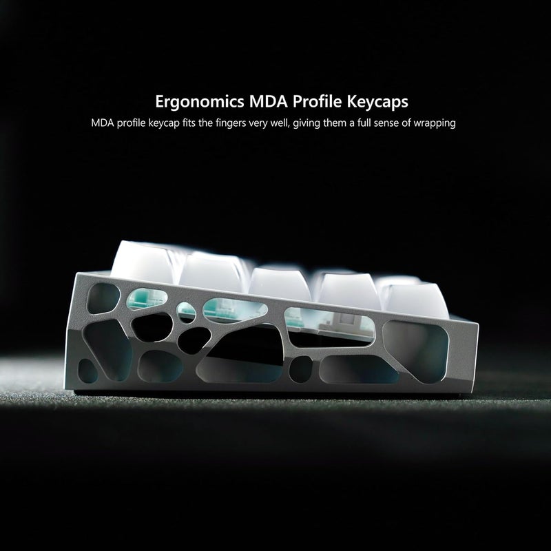 Womier Keyboard Keycaps Jelly - Ceramic Keycaps Style, Clear White Key Cap, Transparent Side Printed Custom 60 65 75 100 Percent for Cherry MX, Outemu, Gateron Mechanical Keyboards(MDA Profile) - Image 5